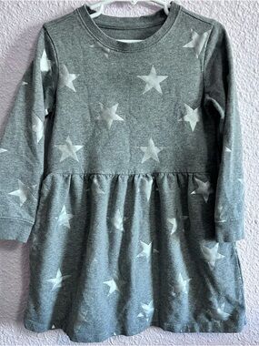 Primary Gray Dress with Silver Star Print